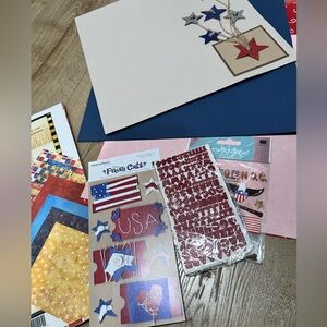 Scrapbook pages and stickers Fourth of July Flag America